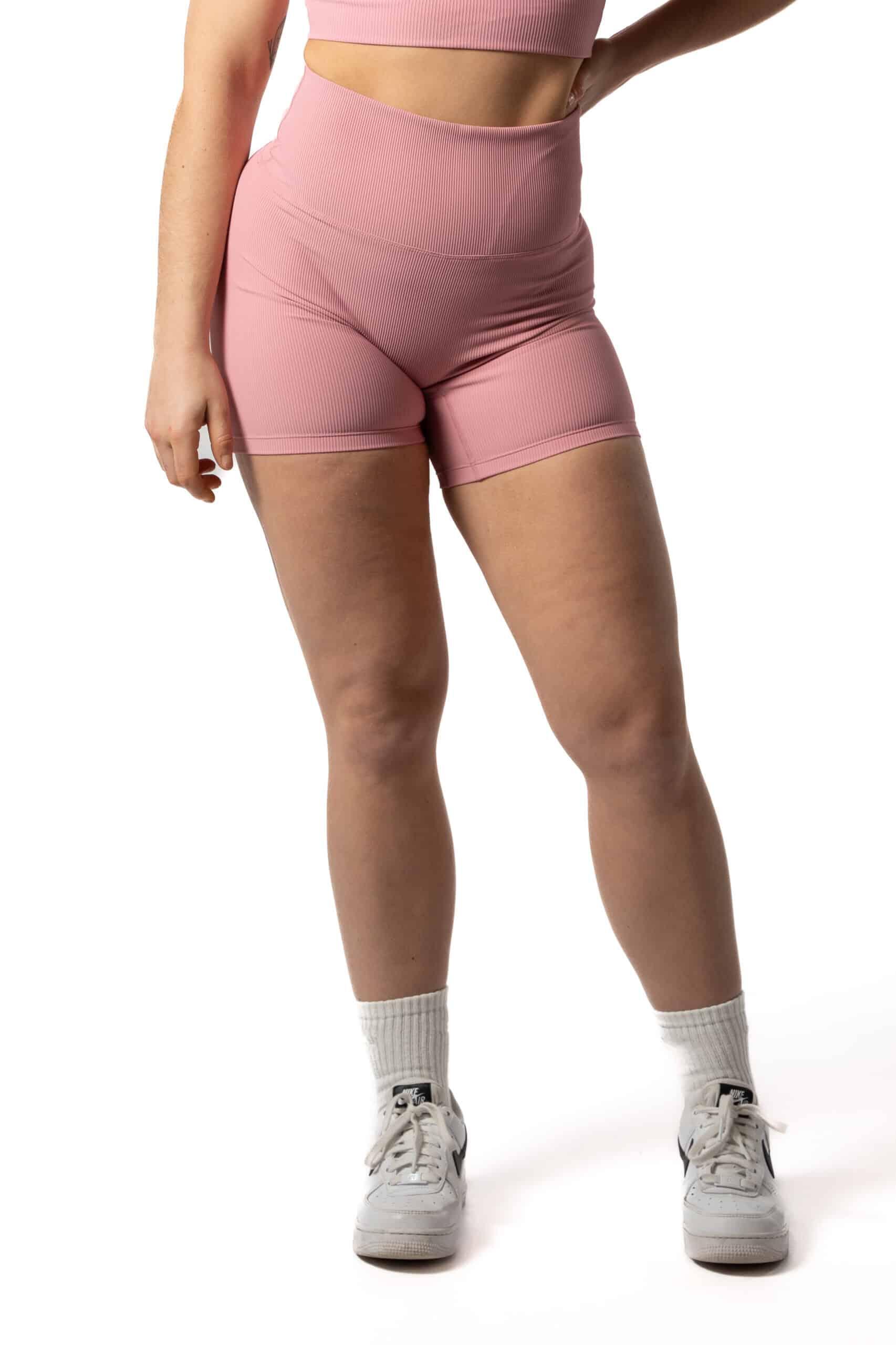Pantaloncini a coste v2 Scrunch - Fitness - Donna - Zucchero filato 3/5
