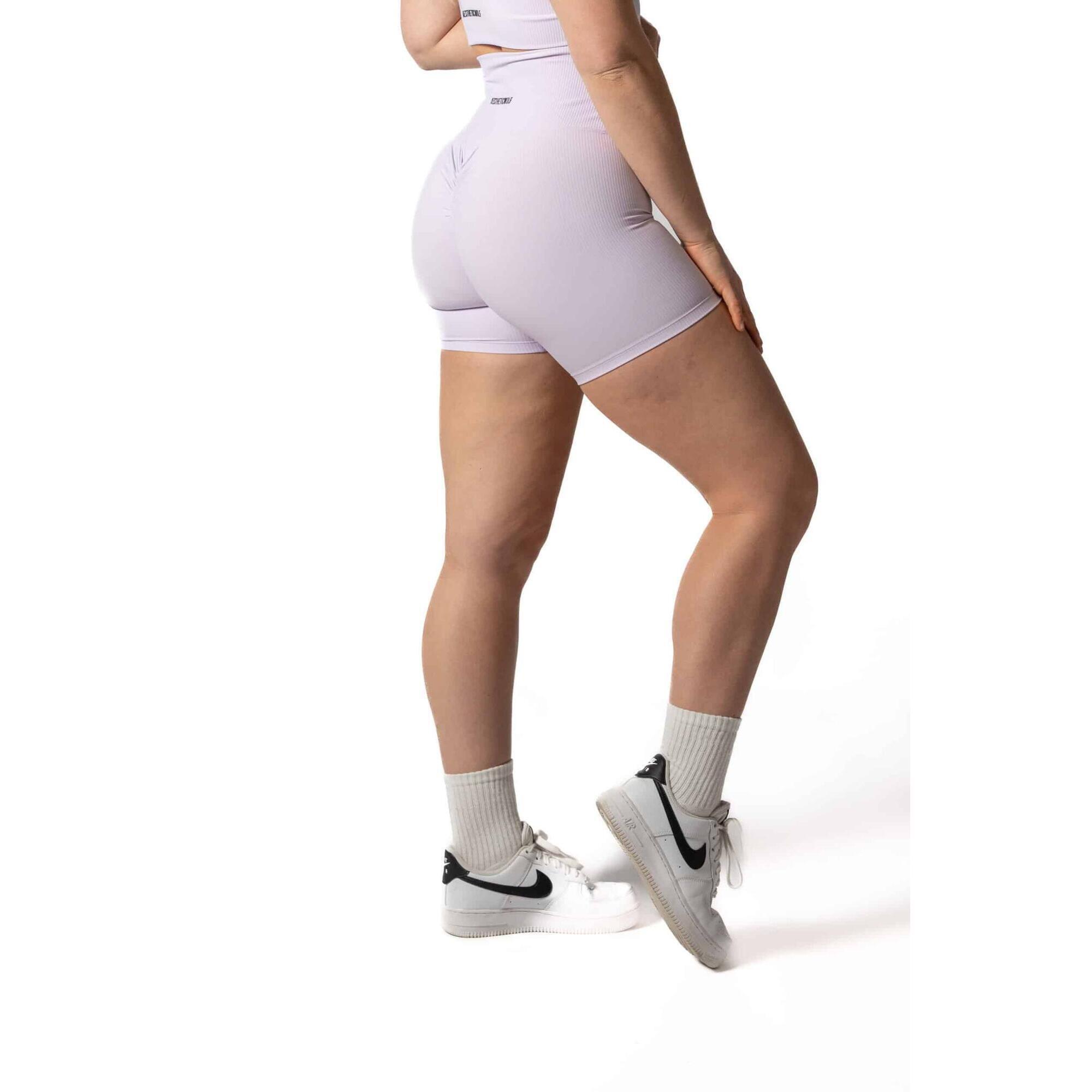 Pantaloncini a coste v2 Scrunch - Fitness - Donna - Lavanda 3/5