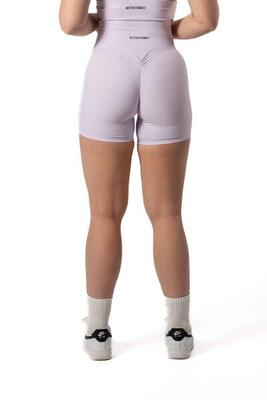Naadloze ribbed v2 scrunch seamless shorts voor fitness lavendel