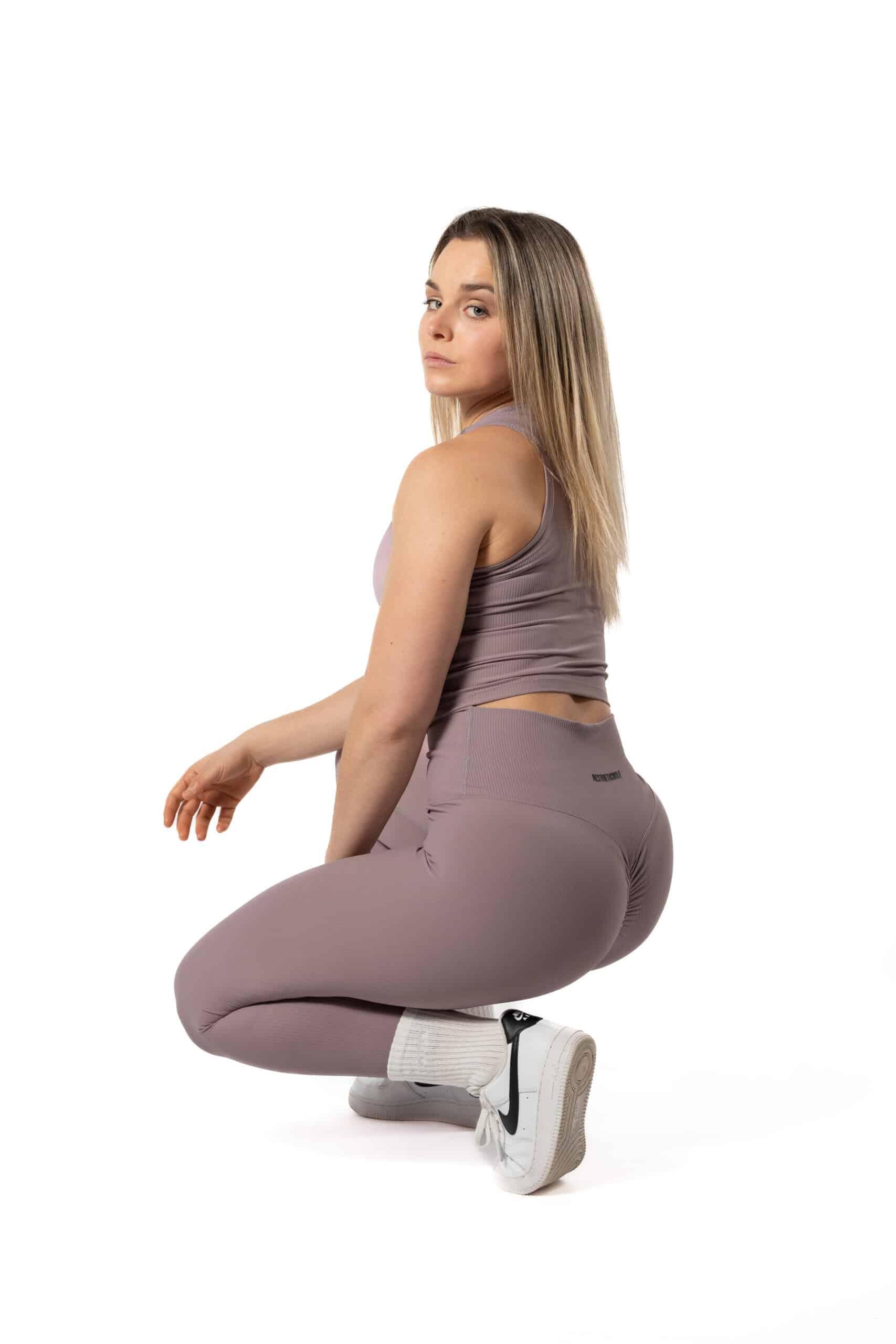 Ribbed v2 High Neck Crop Tank voor Fitness Plum Blossom 5/5