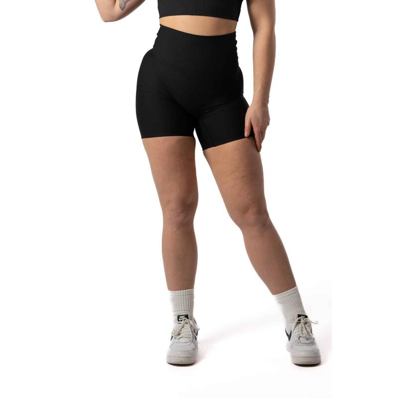 Gerippte v2 Scrunch Nahtlose Shorts Fitness Schwarz