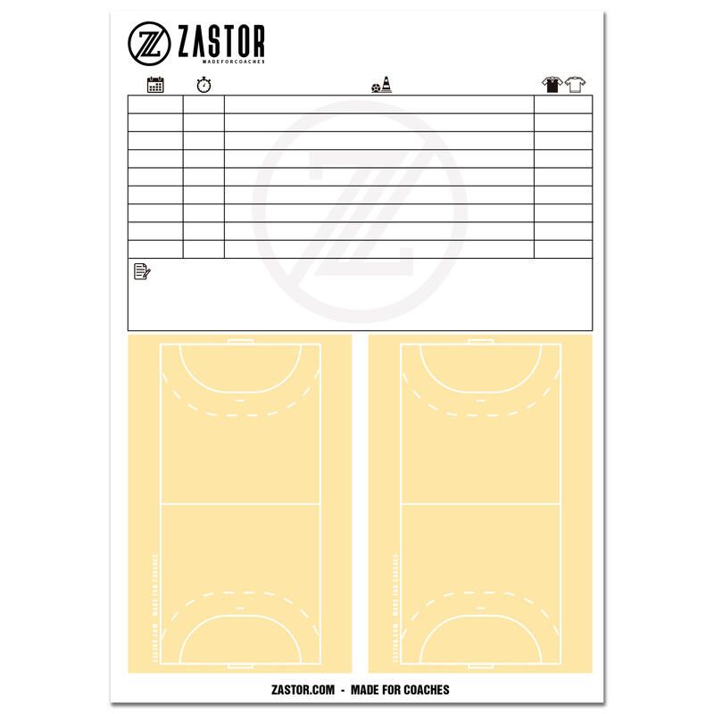 Recambio Bloc Pizarra Fútbol Sala/Balonmano Zastor A4-25 Hojas