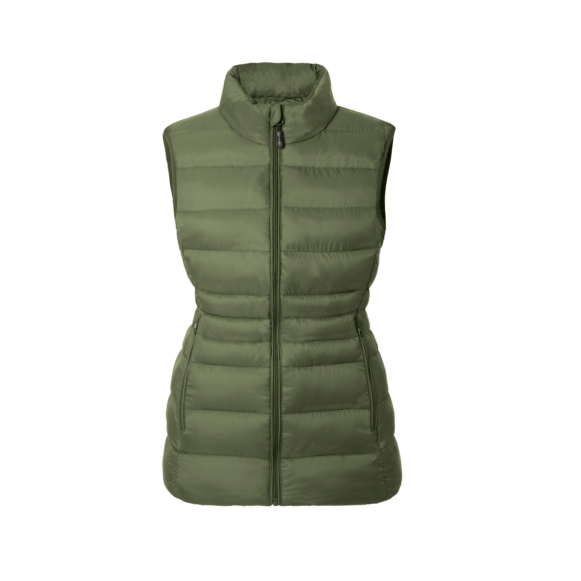 Verwarmde Mouwloze Vest Slim Fit - Vrouwen - Gevoerde kraag - Super Power - Kaki 2/6