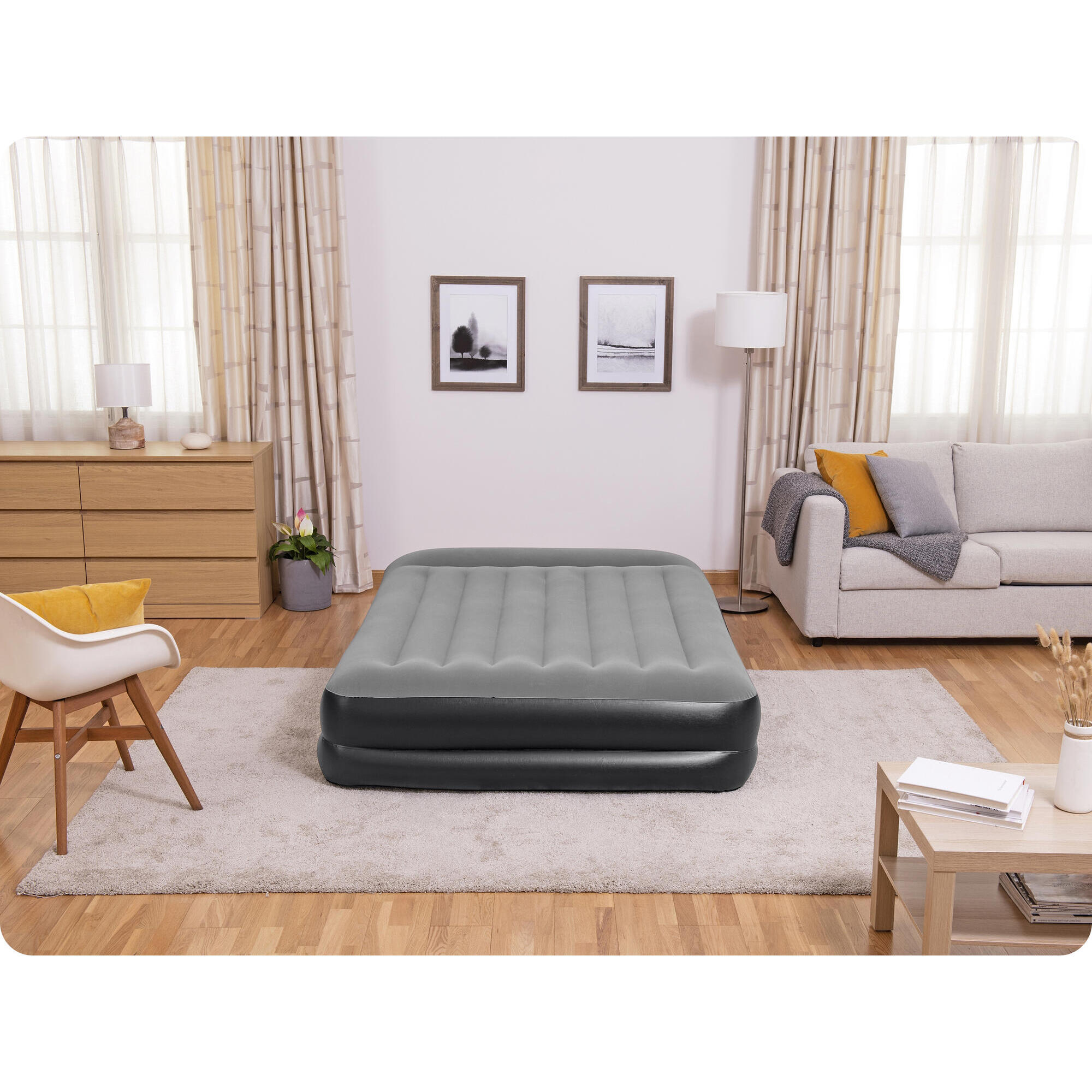 Inflatable hiking mattress - Integrated pump grey