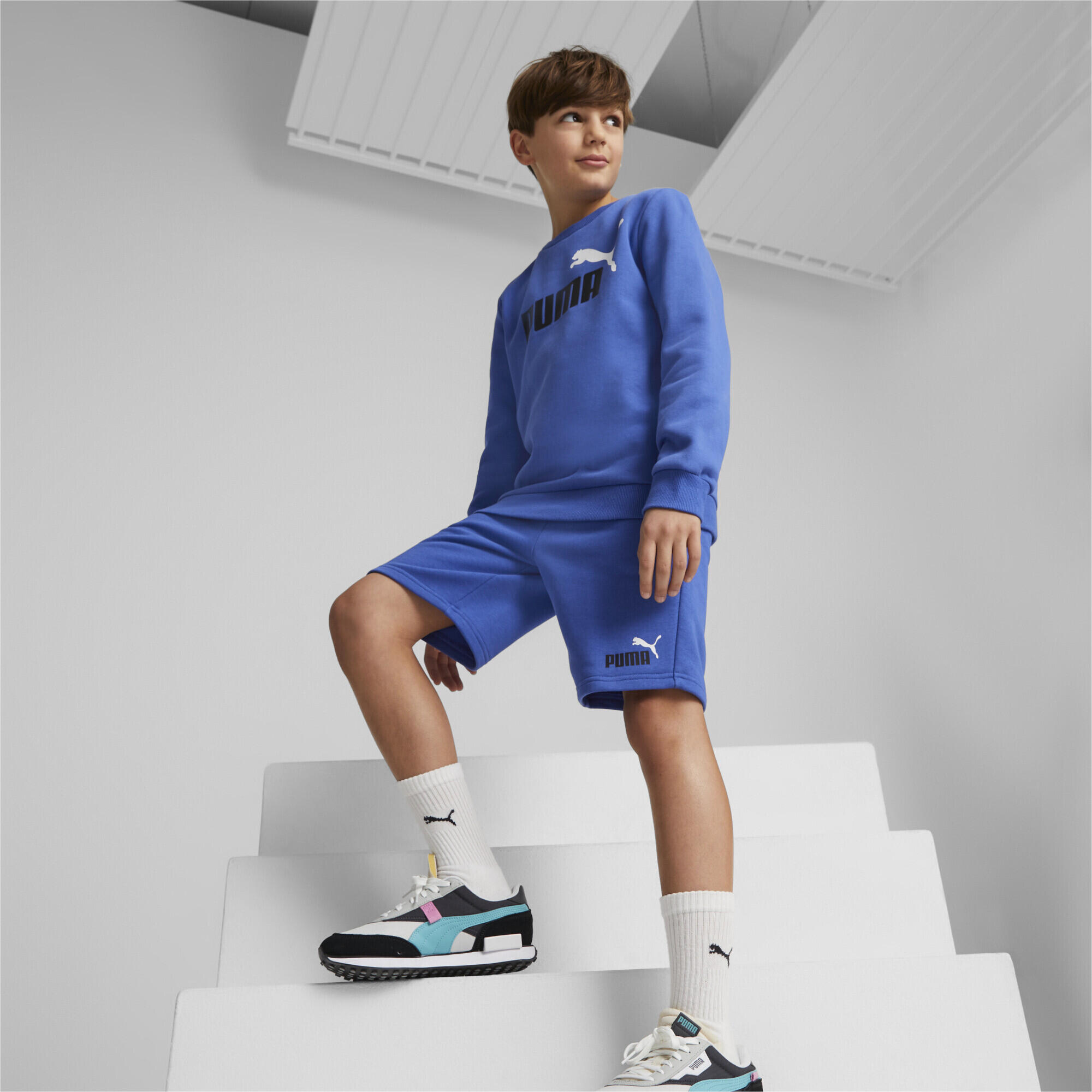 Essentials+ tweekleurige short voor jongeren PUMA Royal Sapphire Blue 2/6