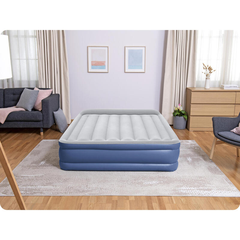 lit à air tritech 46 cm queen AC 203 cm bleu/gris