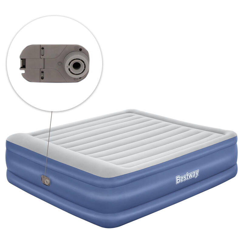 Matelas gonflable randonnée - 203 x 193 x 56 cm gris