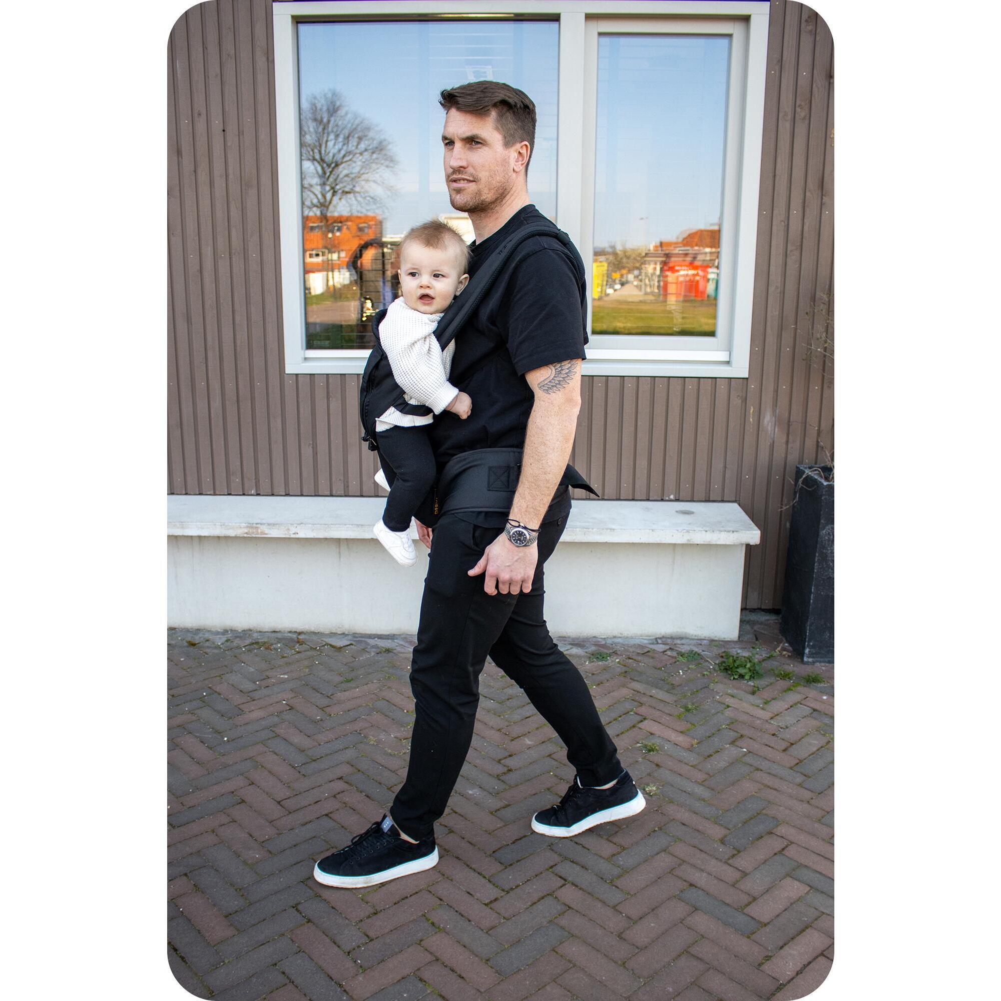 Pack Mochila Porta Bebe Ergonomica de Lujo Comoda Mochila Porta Bebe Negro Decathlon