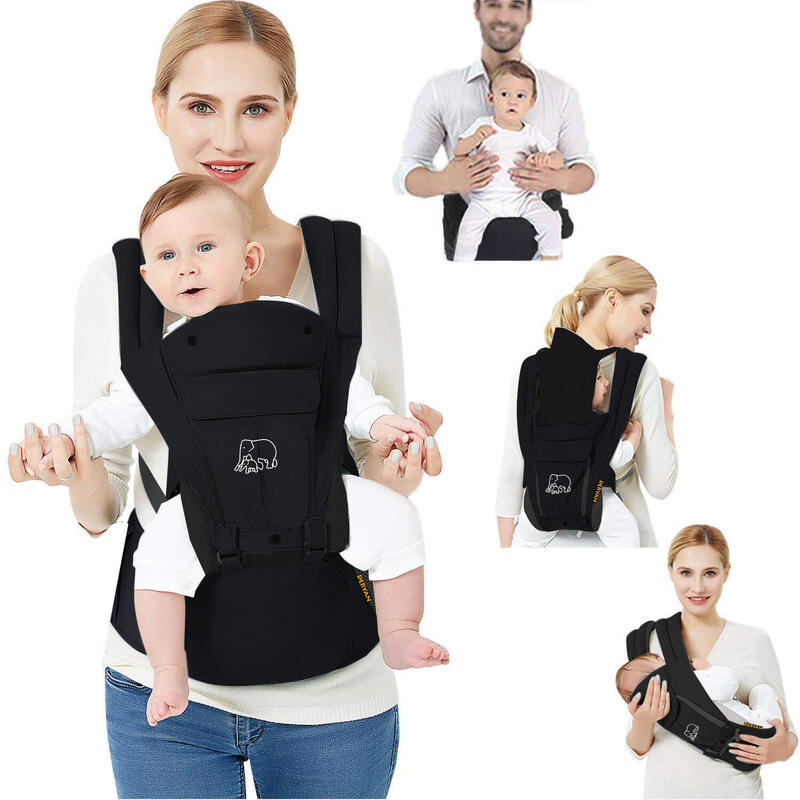 Pack Luxury Ergonomic Baby Carrier - Komfortable Babytrage - Schwarz
