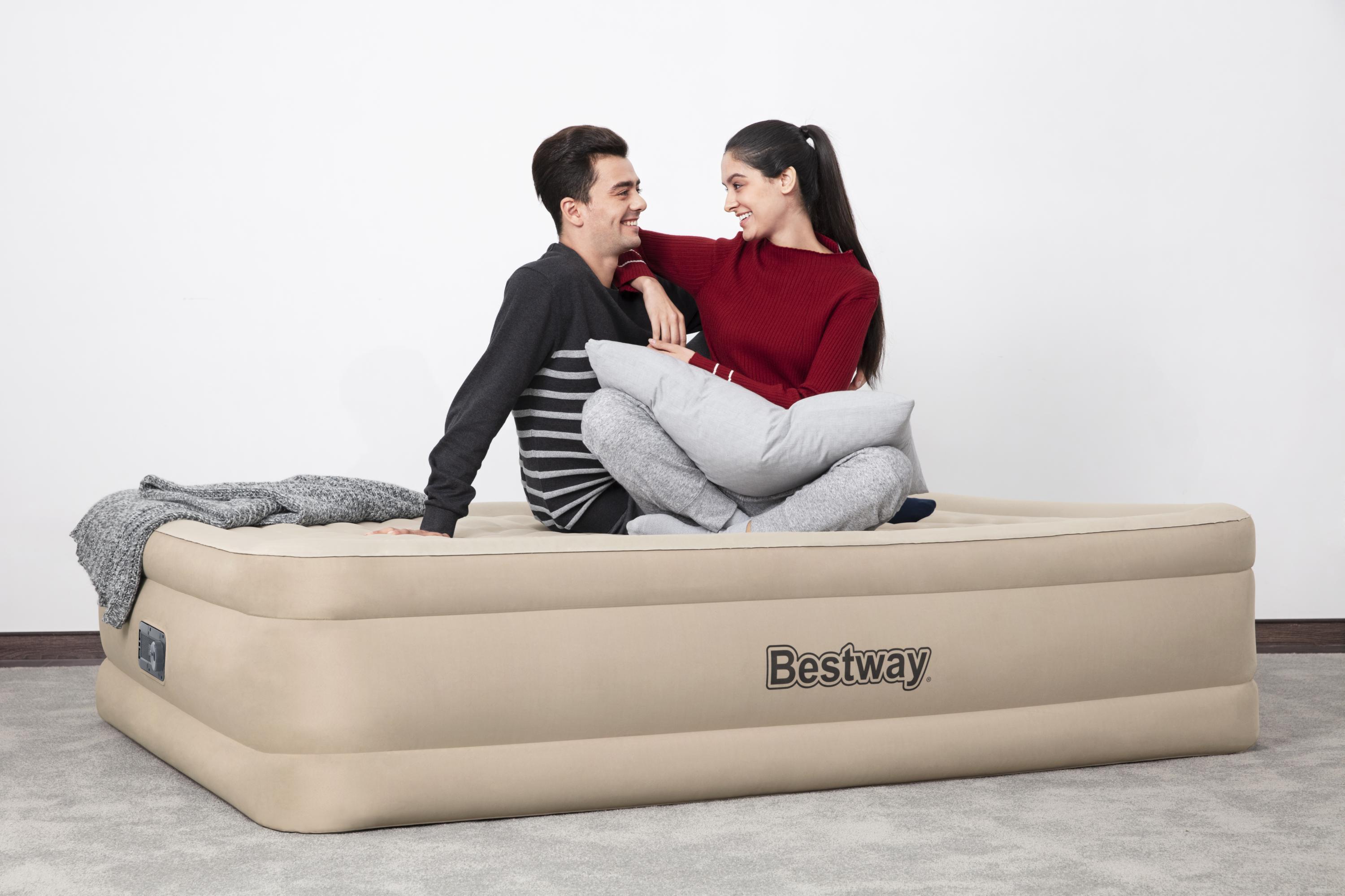 Bedway Bestway Bedway Bed 203x152x46 cm integrado fortech bege 2/5