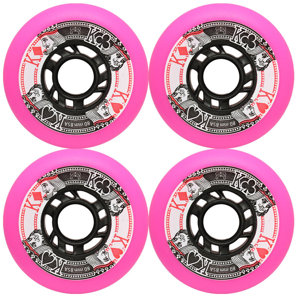 FR SKATES FR STREET KINGS INLINE SKATE WHEELS - PINK - 72 MM 85A – SET OF 4