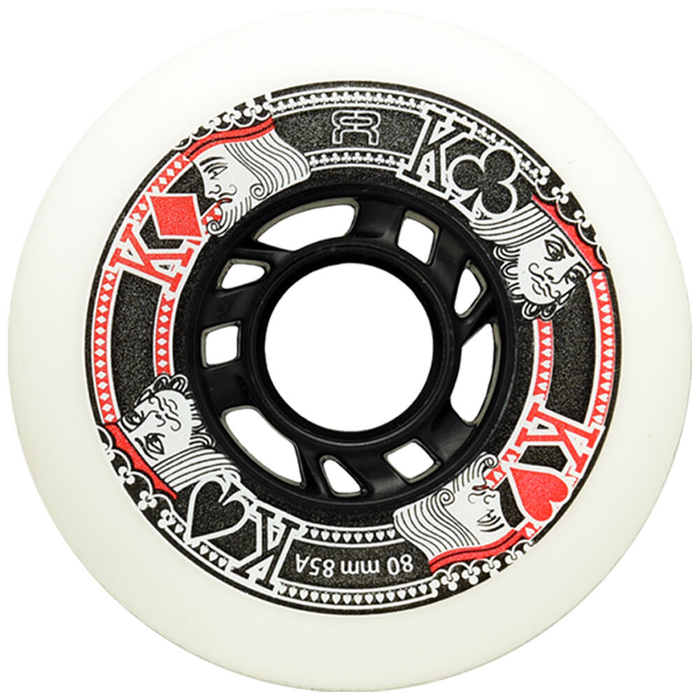 FR STREET KINGS INLINE SKATE WHEELS - WHITE - 76 MM 85A – SET OF 4 2/3