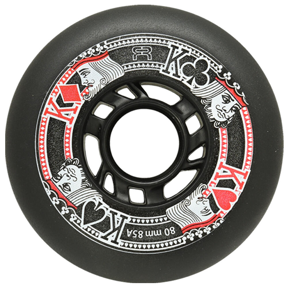 FR STREET KINGS INLINE SKATE WHEELS - BLACK - 76 MM 85A – SET OF 4 2/3