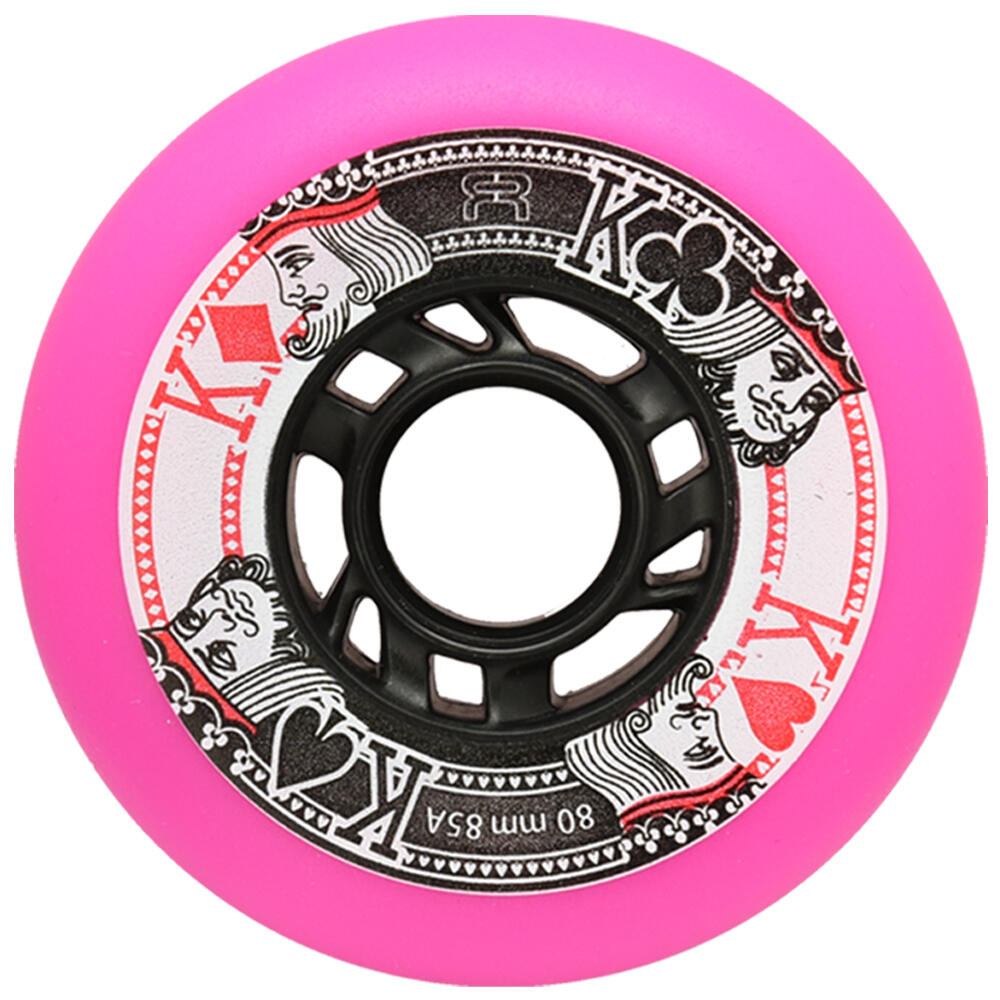 FR STREET KINGS INLINE SKATE WHEELS - PINK - 72 MM 85A – SET OF 4 2/3