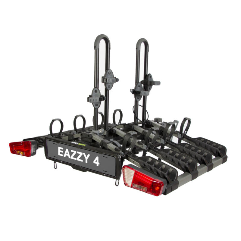 Portabicicletas Eazzy de 4 enganches - plataforma plegable para 4 bicicletas