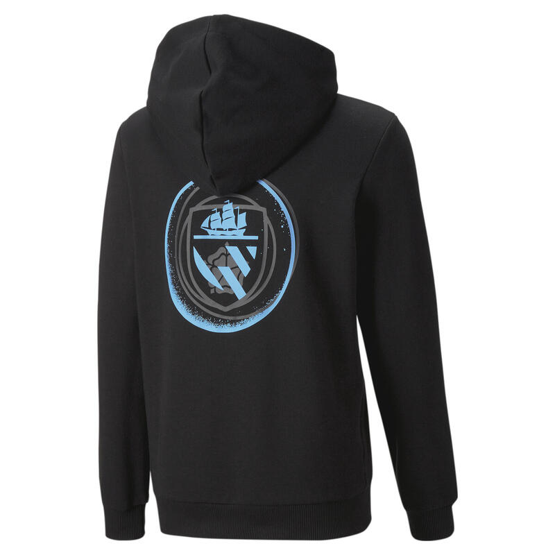 Manchester City F.C. ftblLegacy hoodie voor jongeren PUMA Black Team Light Blue