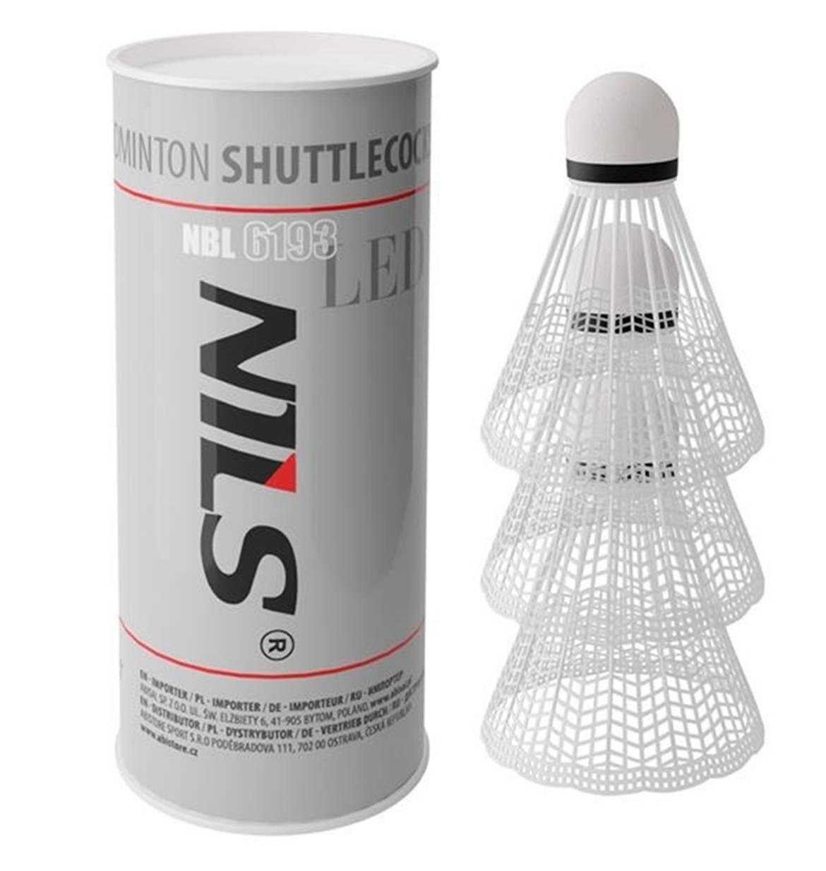NILS Badminton shuttles NBL6193 NYLON LED PACK.3 STK. NILS