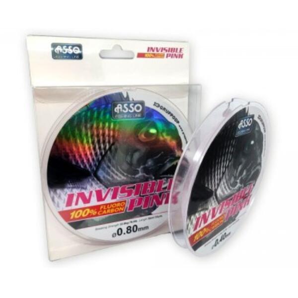 Filo da pesca in fluorocarbon per terminali Asso Invisible Pink - 30 mt |  Asso Fishing Line