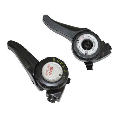 Ein Paar MTB-Fahrrad-Schalthebel mit Schelle am Lenker P2R Indexe