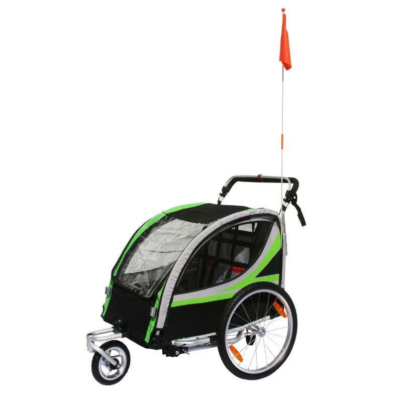 REMORQUE VELO UTILITAIRE MAXI 45Kg PLIABLE VERTE AVEC ROUES 20