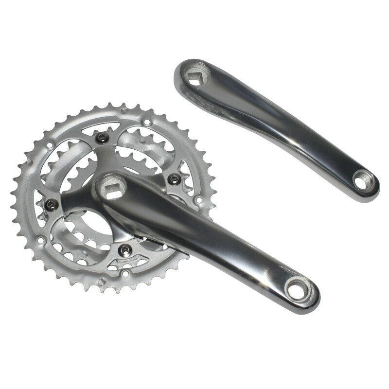 Pédalier VTT alu (boîtier) plateaux démontable P2R 9-8V. 170 mm 42-32-22