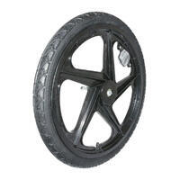 Roue remorque de vélo baton plastic avec pneu pour moyeu fusée avec catadioptre