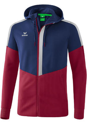 Erima squad trainingsjack met capuchon kinderen - slate grey / zwart / geel