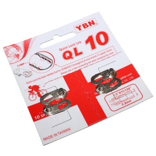 Lot de 2 connecteurs de chaîne (attache rapide) P2R YBN Shimano-Campagnolo 10 v