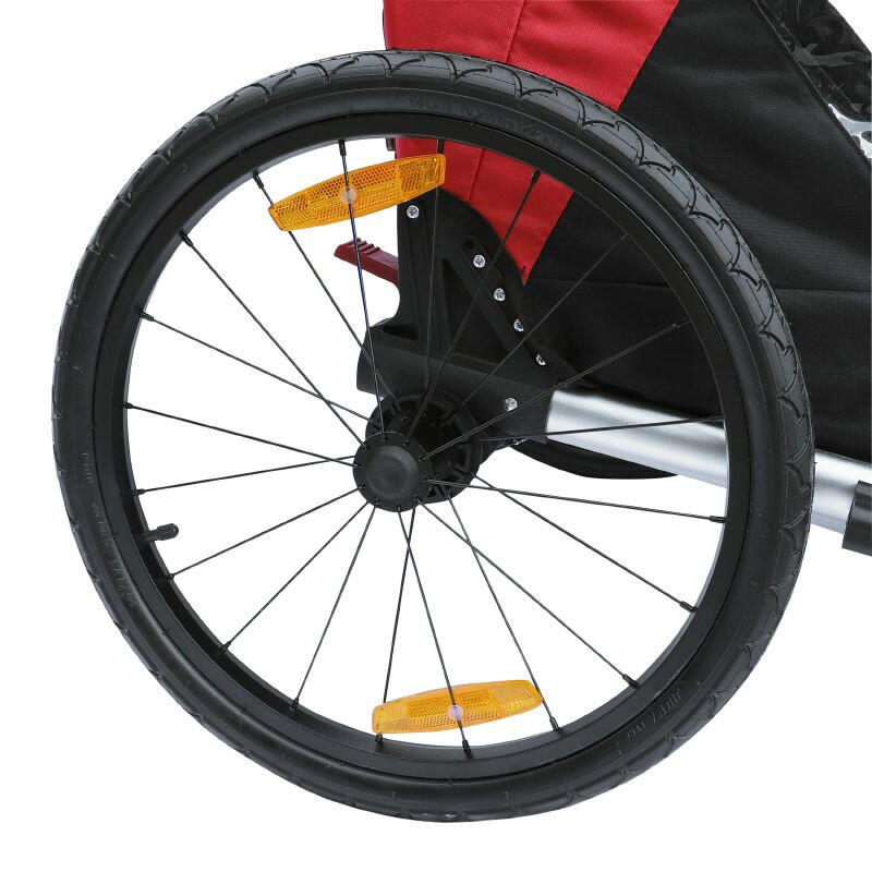 Remorque de vélo poussette couverte 2 places en alu maxi fixation axe de roue -
