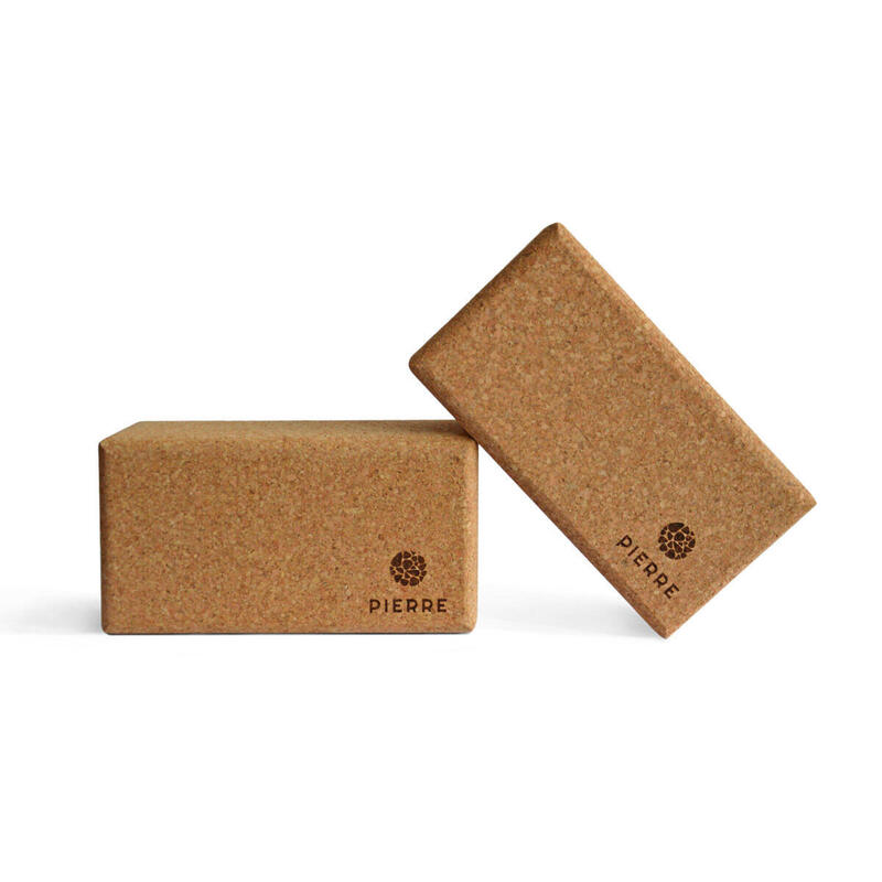 Dos Bloques de Yoga - Corcho Natural - 22,7cm x 12cm x 7,5cm