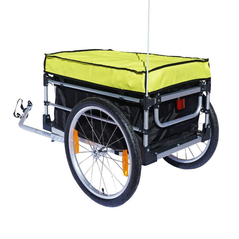 Multifunctionele fietskar met deksels met 20''-wielasbevestiging - montage rapid