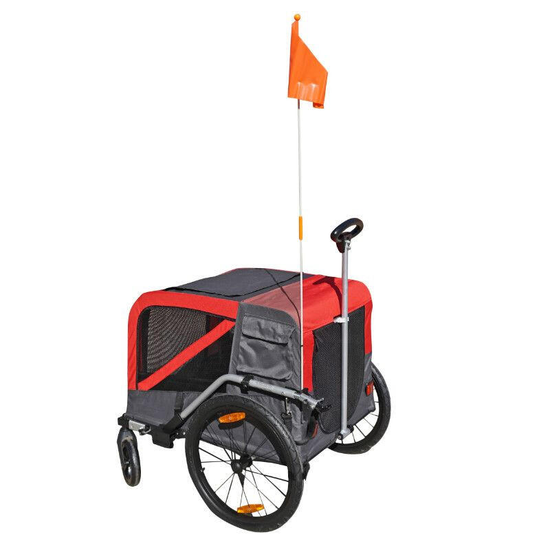 Maxi rimorchio per biciclette con ruote da 20" e asse posteriore - fondo metalli