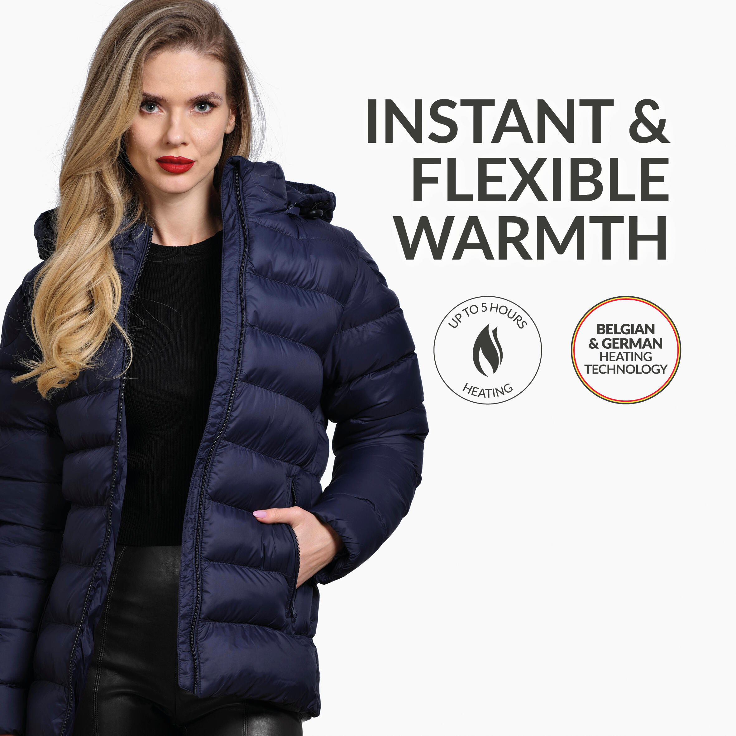 Veste matelassée avec capuche avec technologie coupe ajustée 5V 3/6