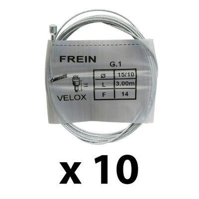 Box von 10 Bremskabeln Fahrrad Rennrad-City Velox 3.00 m