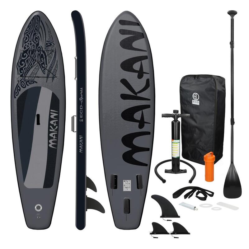Opblaasbare Stand Up Paddle Board Zwart Makani 320x82x15cm