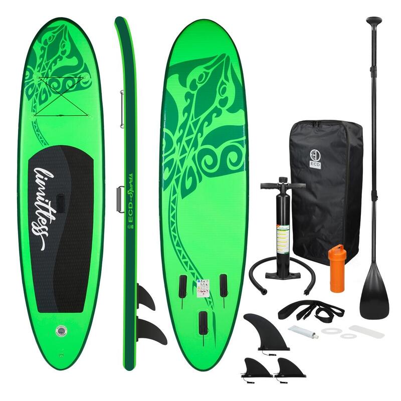 Opblaasbare Stand Up Paddle Board Groen Limitless 308x76x10cm
