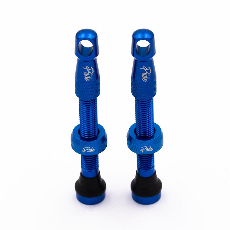 Adaptador de válvula bmx Extensor Tubeless Pride Racing 44mm, azul