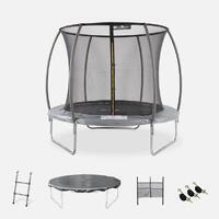 Trampoline rond Ø 250cm gris avec accessoires - Pluton Inner XXL - 2,50 m 250 cm