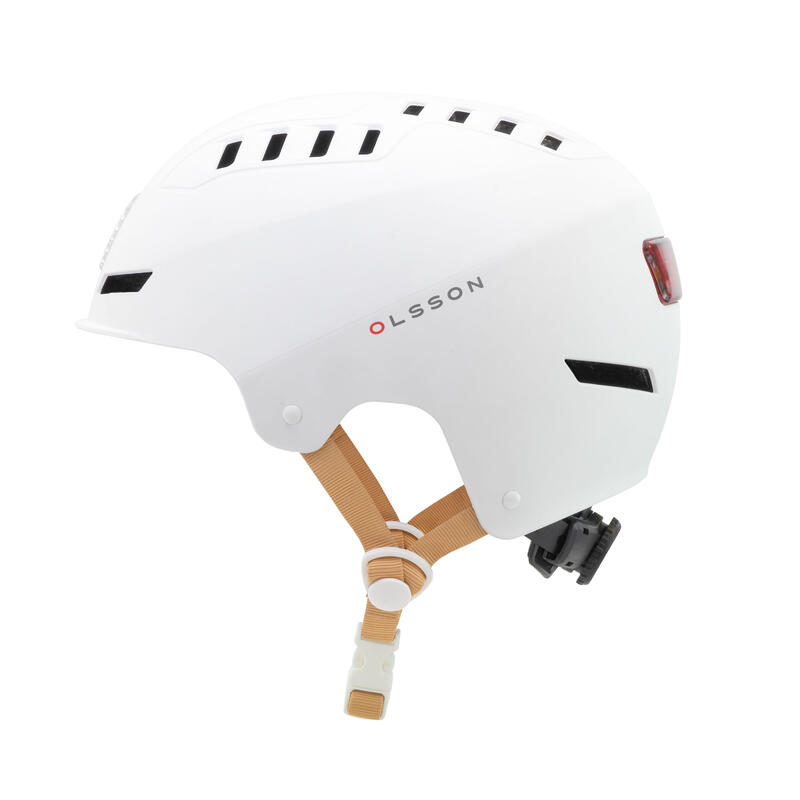 Casco con luz OLSSON URBAN LIGTH Blanco 51-54cm Patinete skate Patines bicicleta