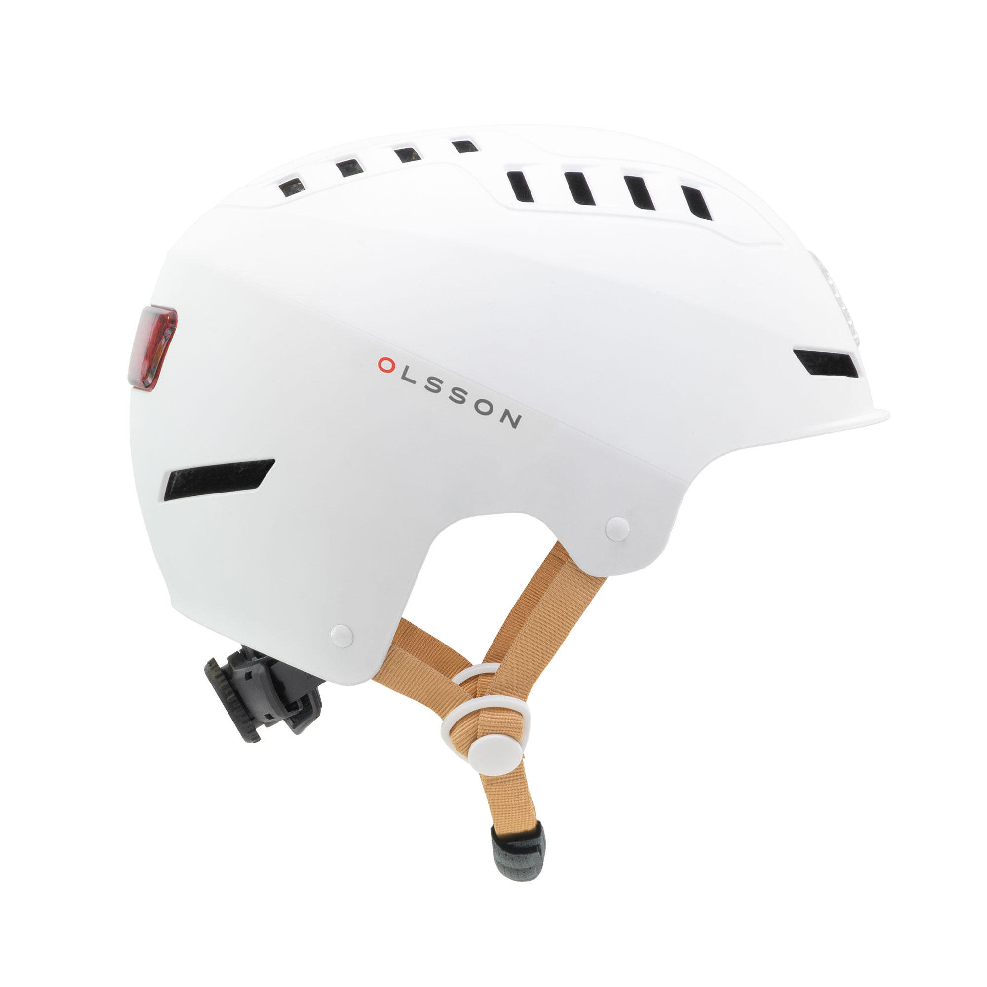 Casco con luce OLSSON URBAN LIGHT Bianco 55–58cm – Monopattino, skate, bici 6/7