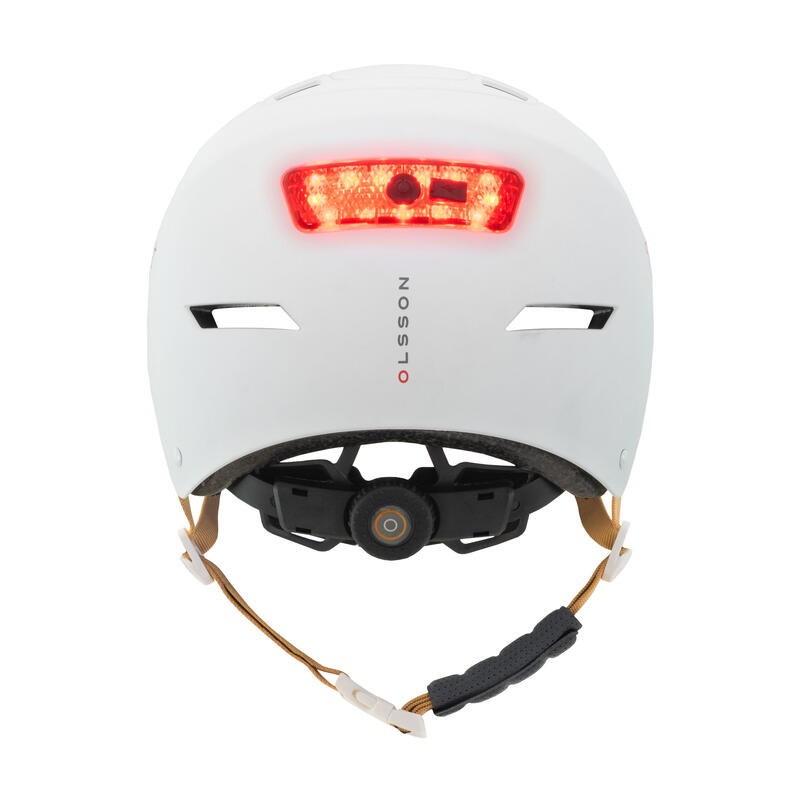 Casque lumière OLSSON URBAN LIGHT Blanc 51-54cm scooter skate vélo roller