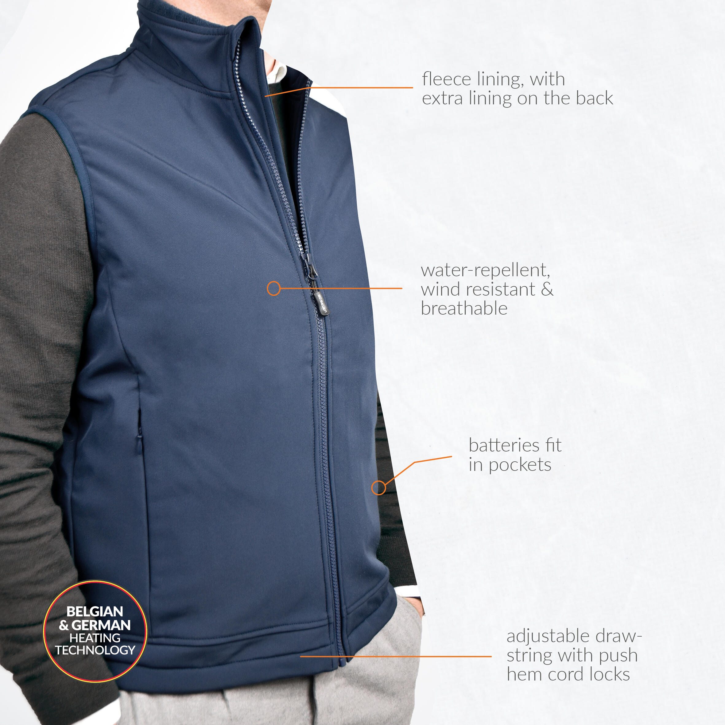 Verwarmde Softshell bodywarmer Regular Fit - Met fleece - Rapid power - Blauw 4/6