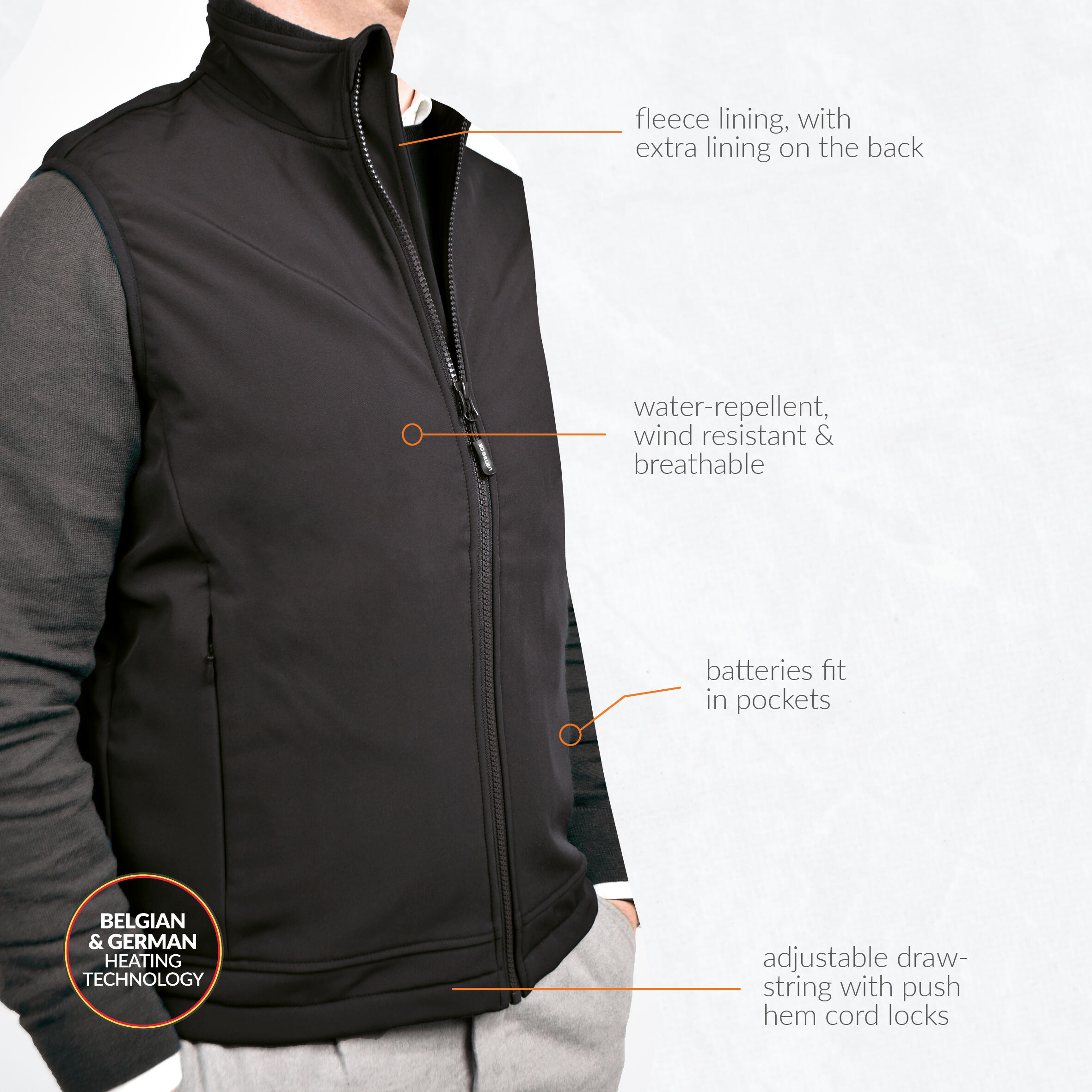 Verwarmde Softshell bodywarmer Regular Fit - Met fleece - Rapid power - Zwart 4/6