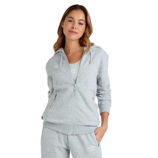 Veste À Capuche CLUB LEISURE Femme (Gris Chiné / Blanc)