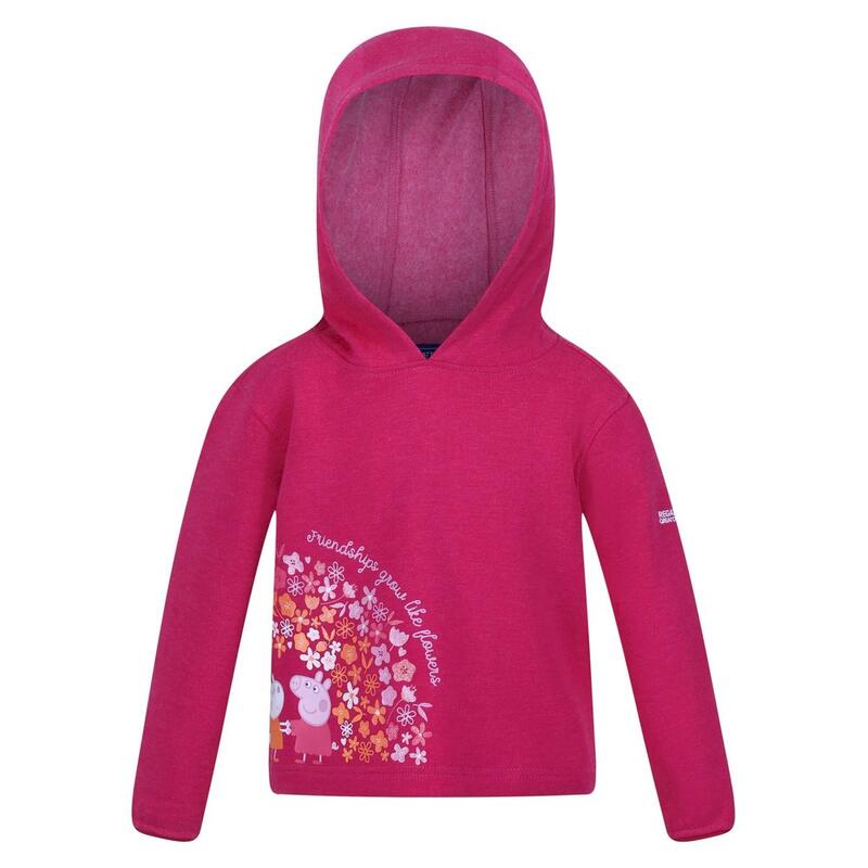 Kinder/Kinderen Peppa Pig Bedrukte Hoodie (Bessenroze)