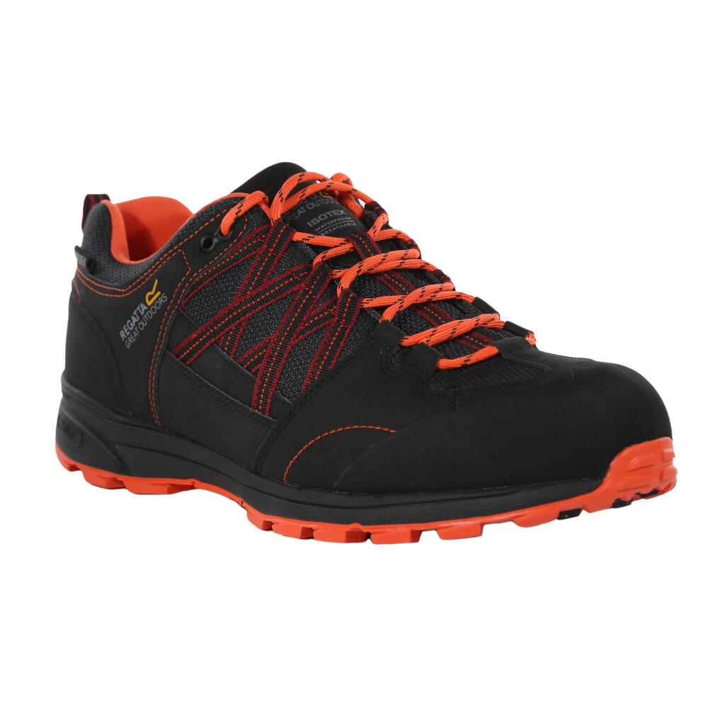 REGATTA Mens Samaris Low II Hiking Boots (Black/Fiesta Red)