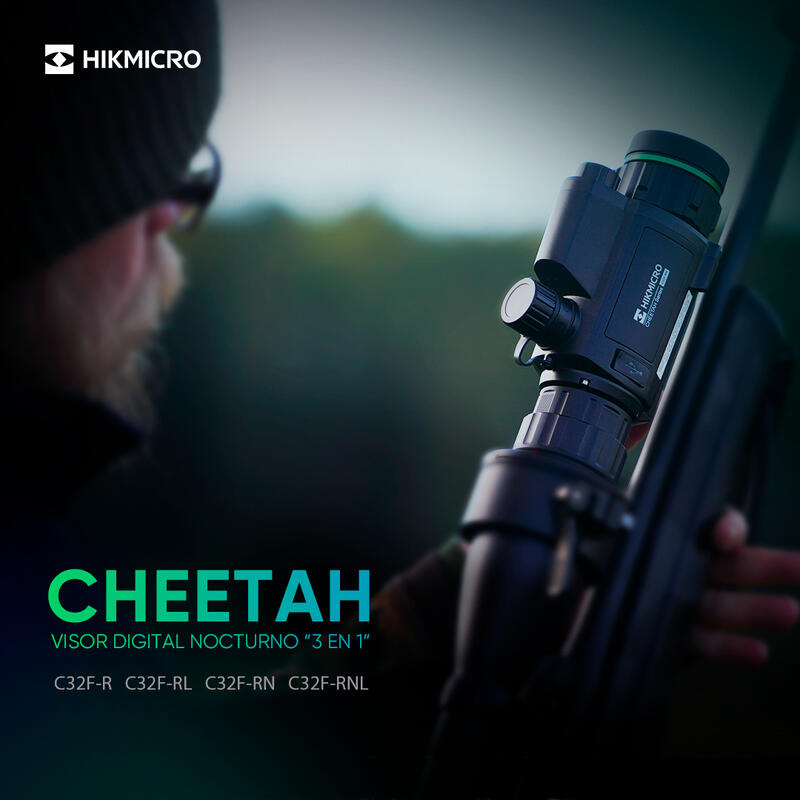 Clip-on noturno digital HIKMICRO Cheetah C32F-R para caça com IR 850 e telemetro