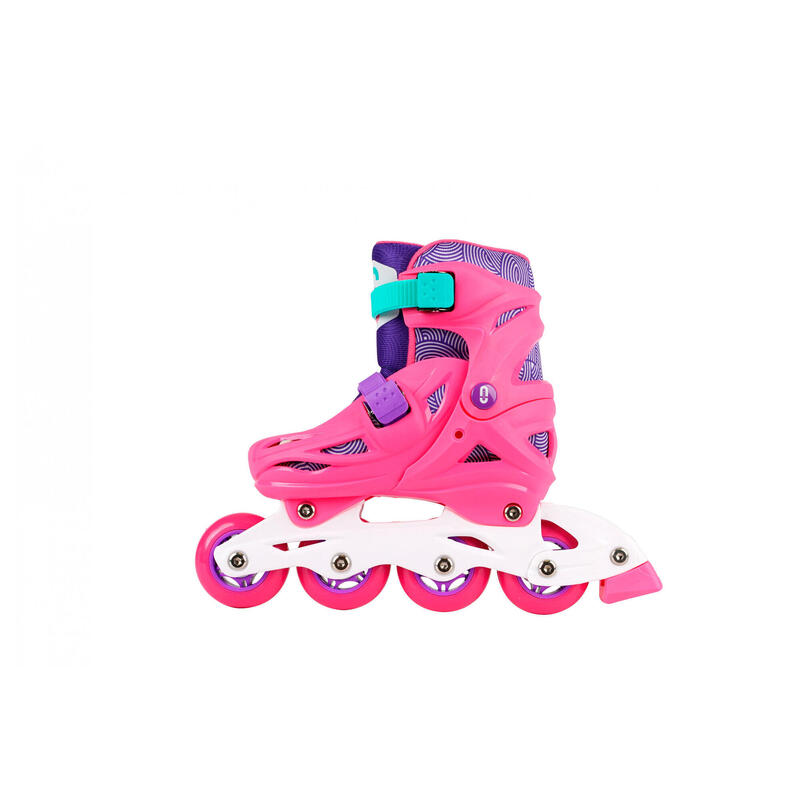 Juego De Patines Para Niñas Ruedas En Linea Rosado Inline Roller Skates  Pink