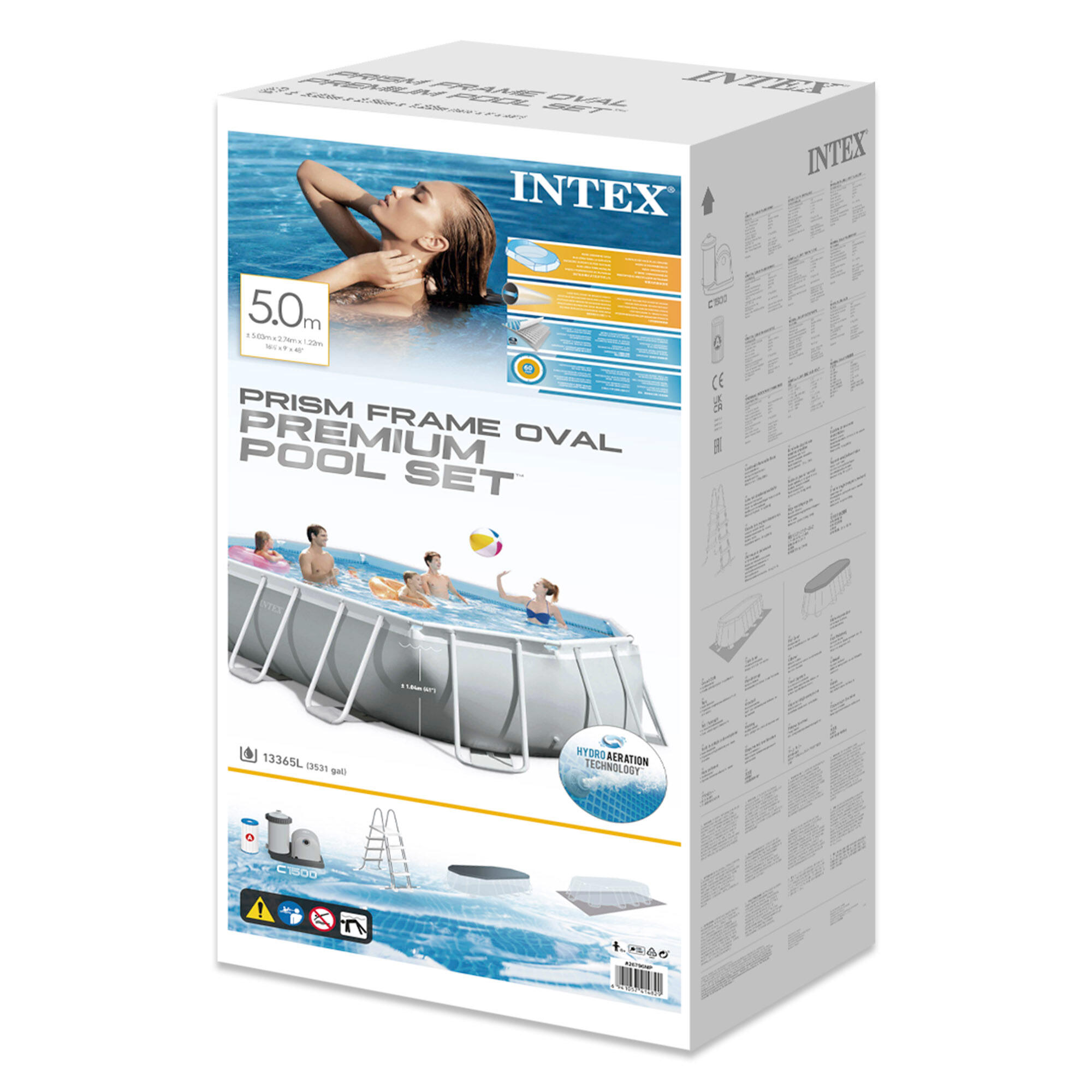 PISCINE TUBULAIRE OVALE INTEX PRISM FRAME 5,03 X 2,74 x 1,22 M 6/8