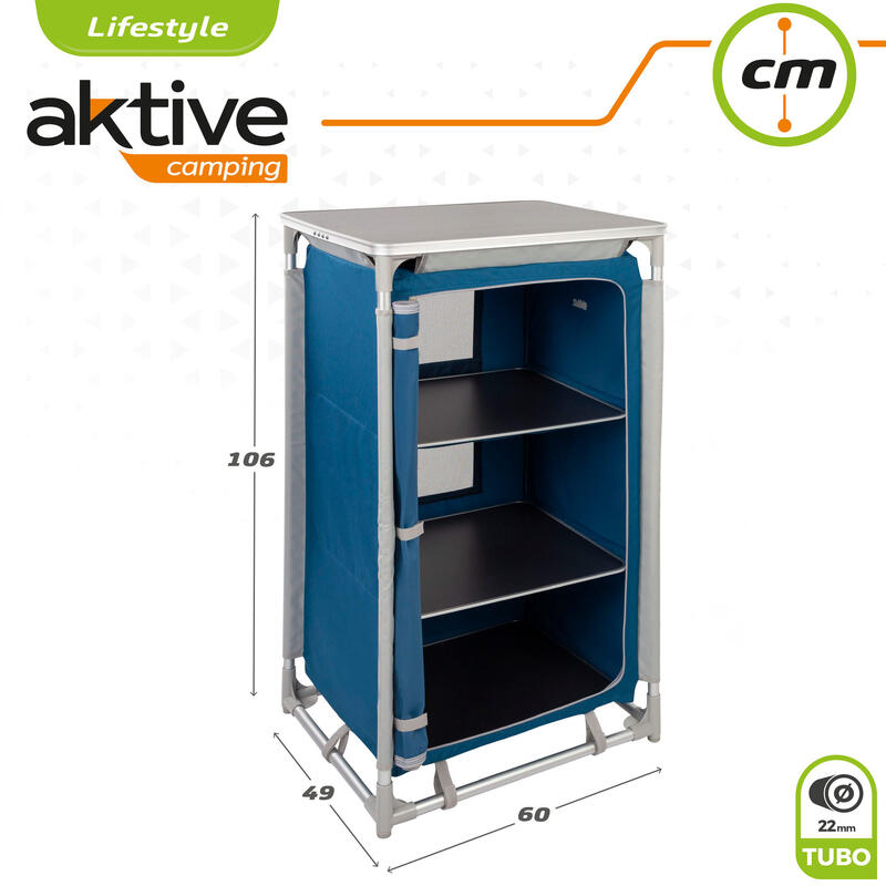 Armario desmontable cocina para camping Aktive - 60x49x106 cm